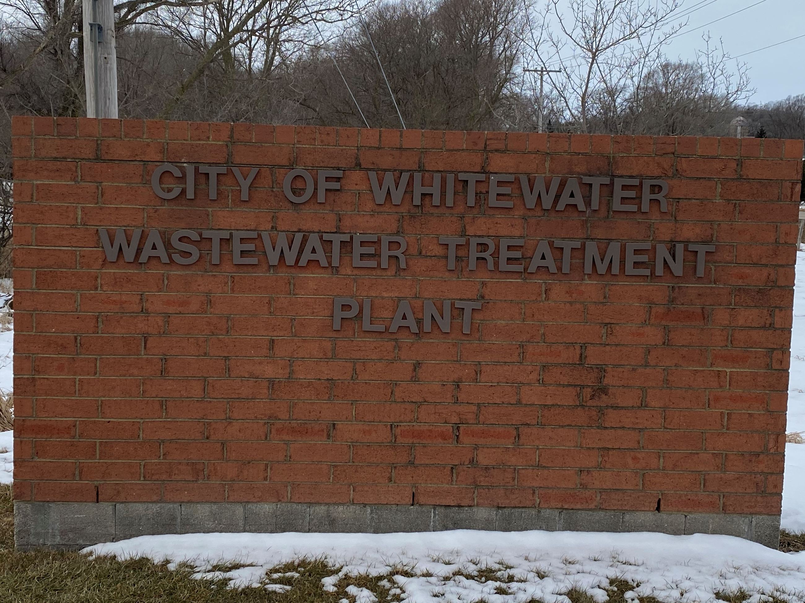 WWTP Sign Picture by Road 2-24-2020